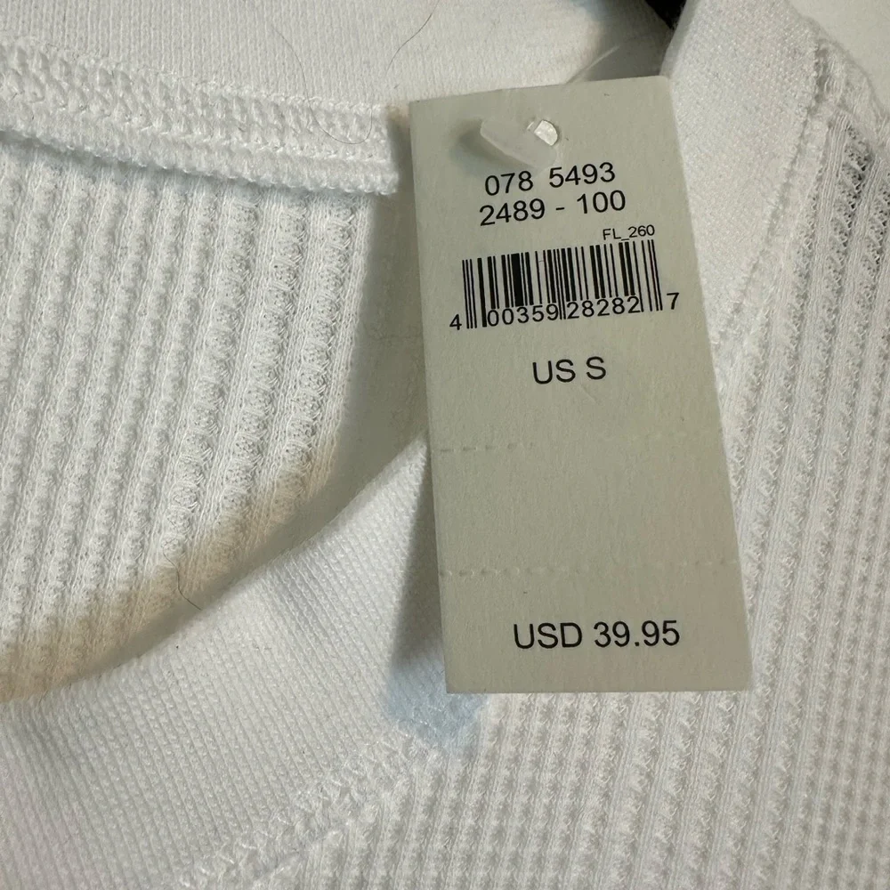 Aerie White Ribbed Henley Top NWT - Picture 4 of 6